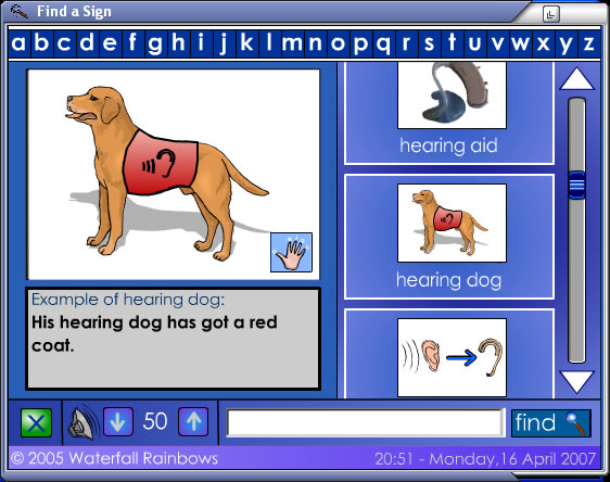 Picture Signs: category-based browsing.
