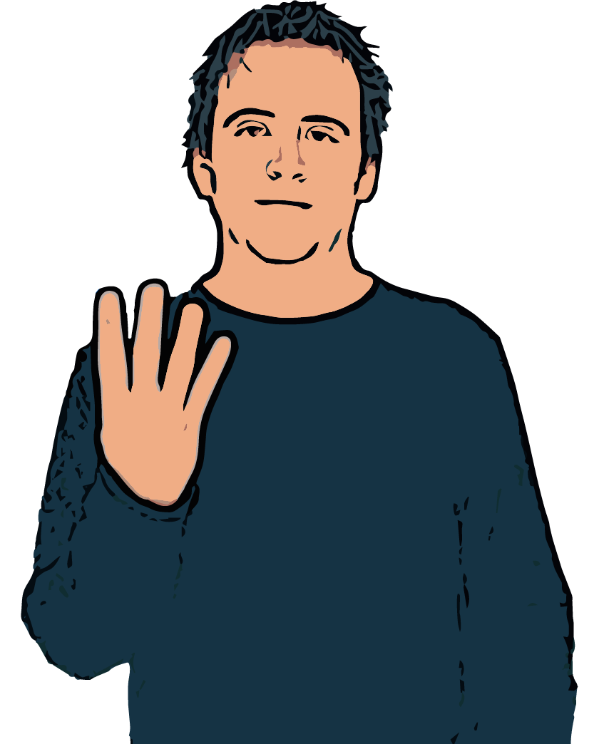 BSL sign for four (4)