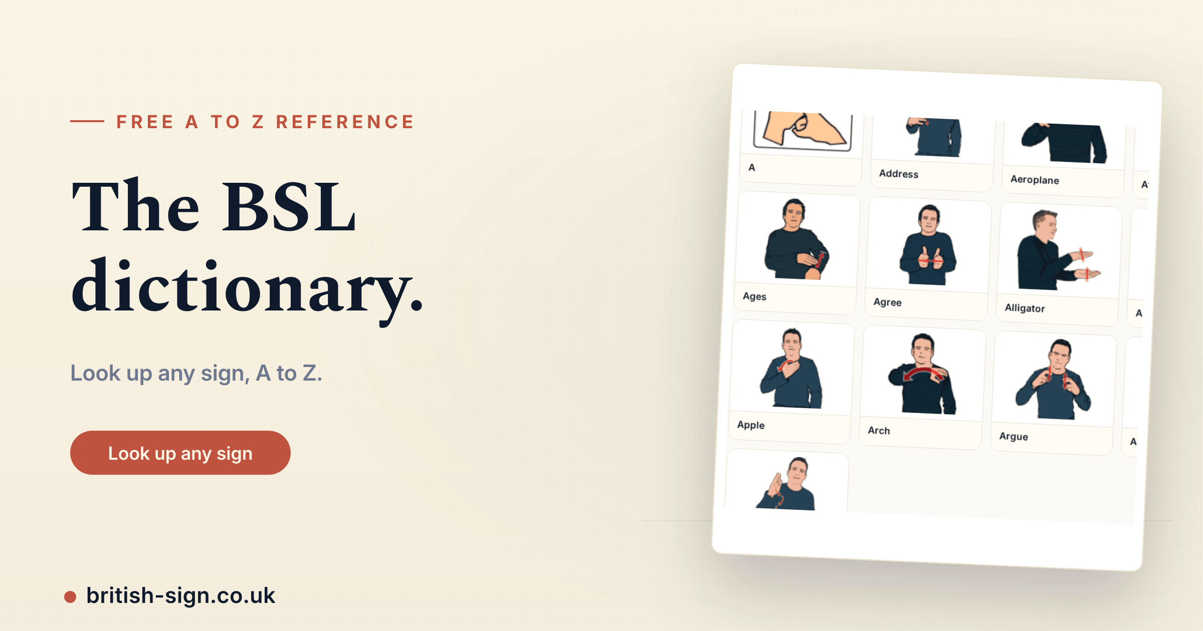 BSL dictionary - A to Z of British Sign Language signs | british-sign.co.uk
