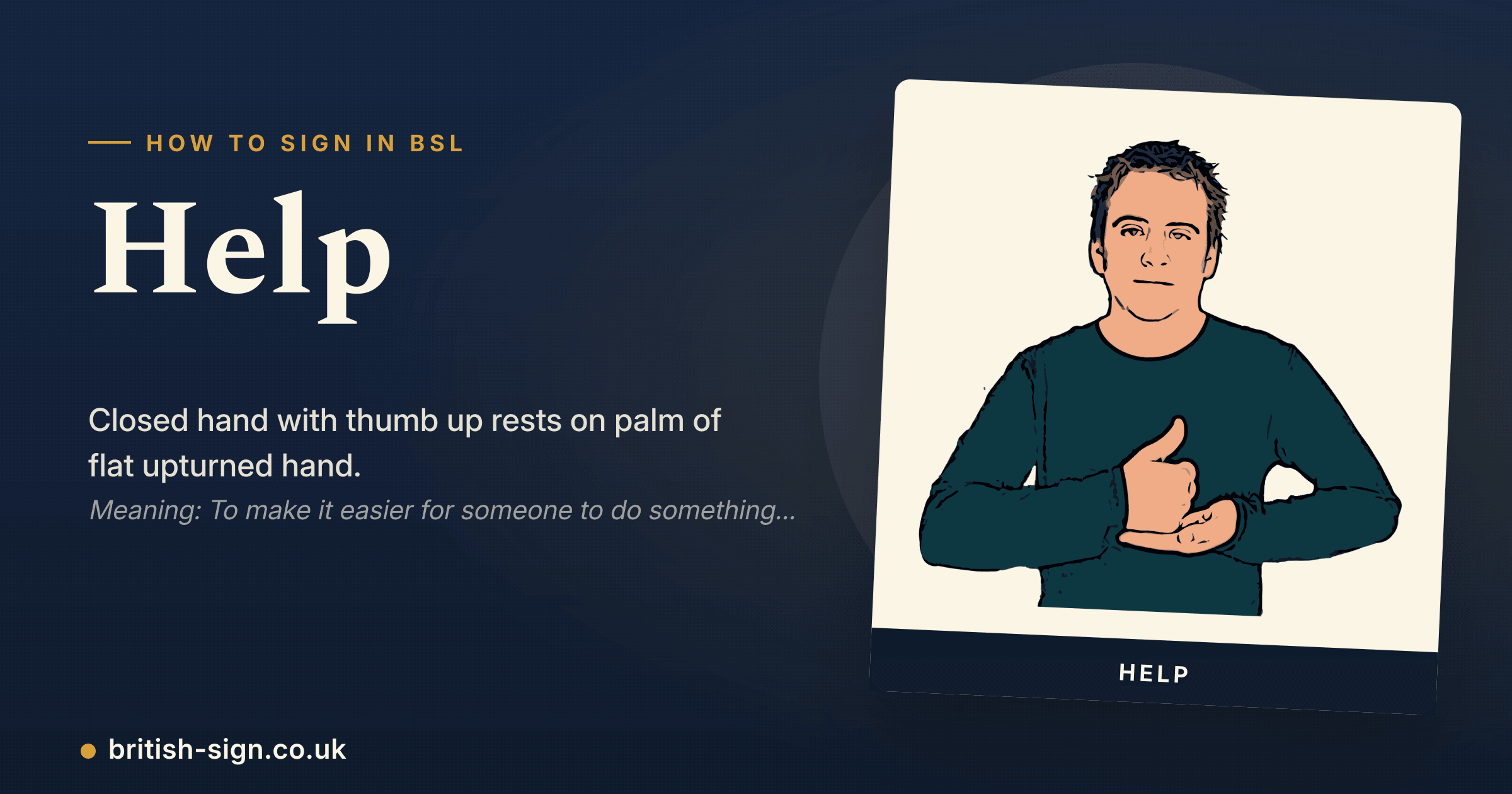 Help in BSL | British Sign Language Dictionary